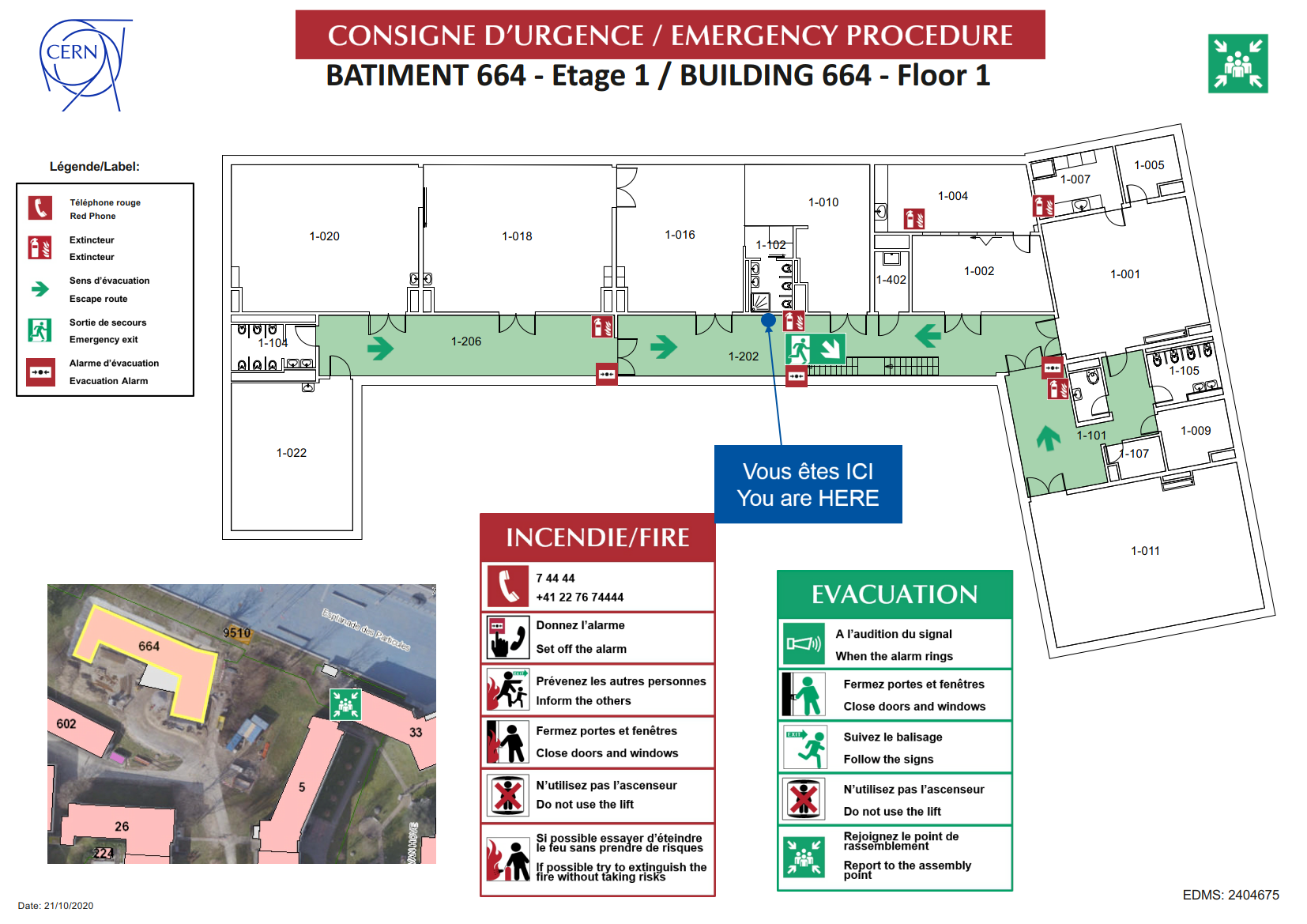 Evacuation Plan for B664 First Floor