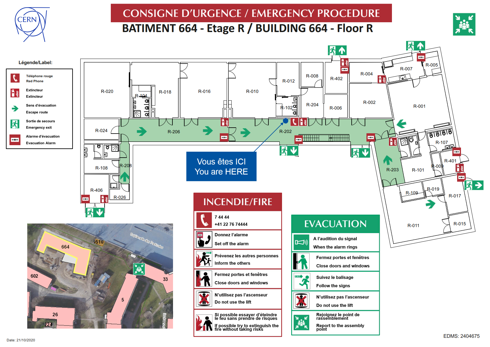 Evacuation Plan for B664 - Ground Floor
